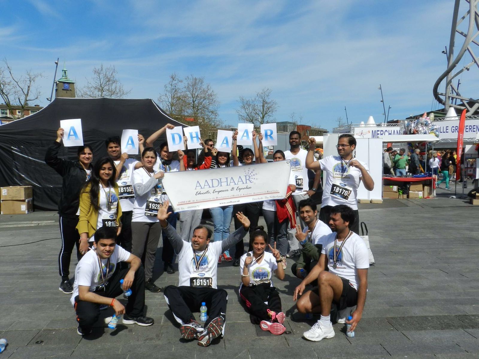 Jubiliant AADHAAR Members after finishing Enschede Marathon